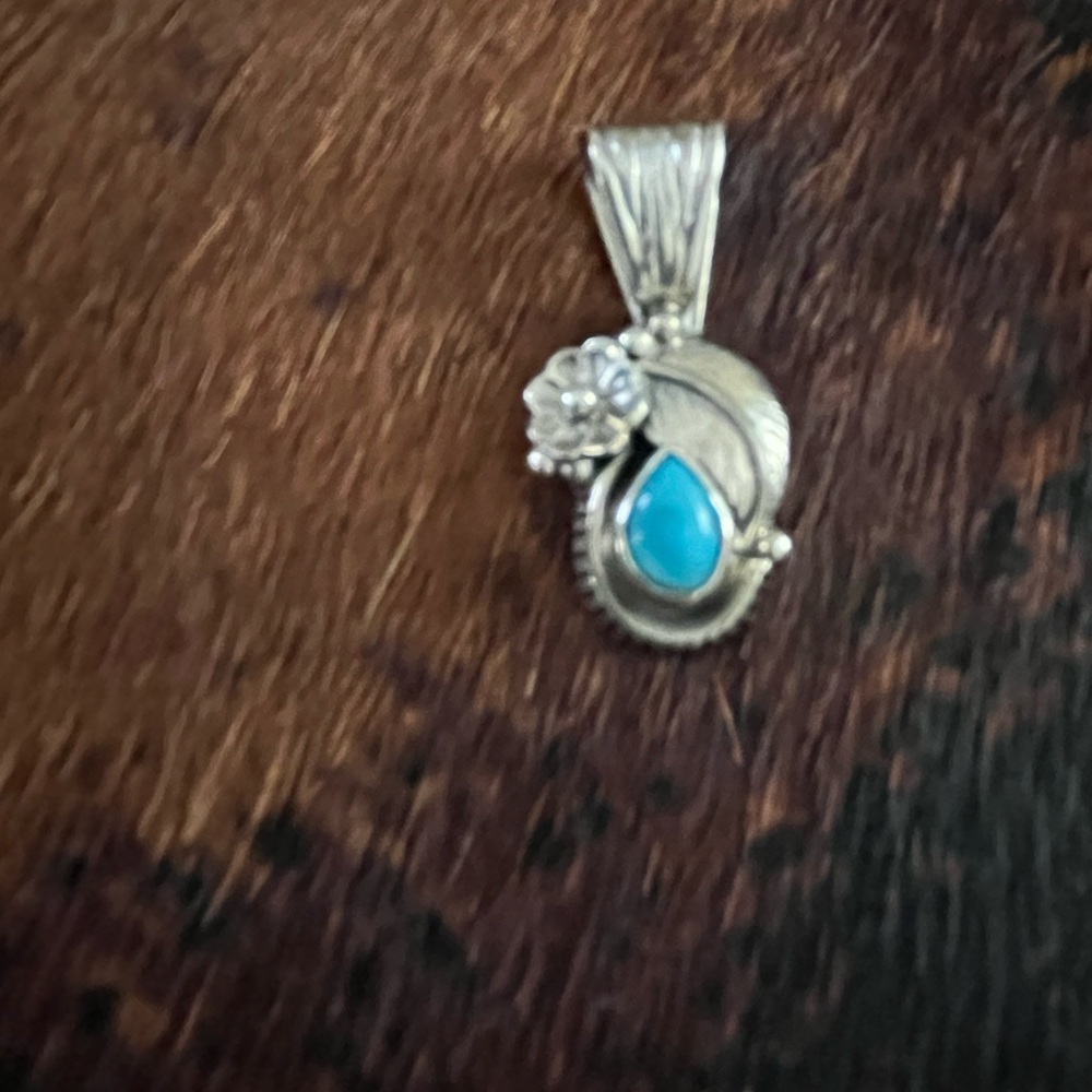 Elegant Silver and Turquoise Pendant